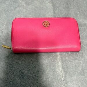 Tory Burch Fuchsia Zip Wallet